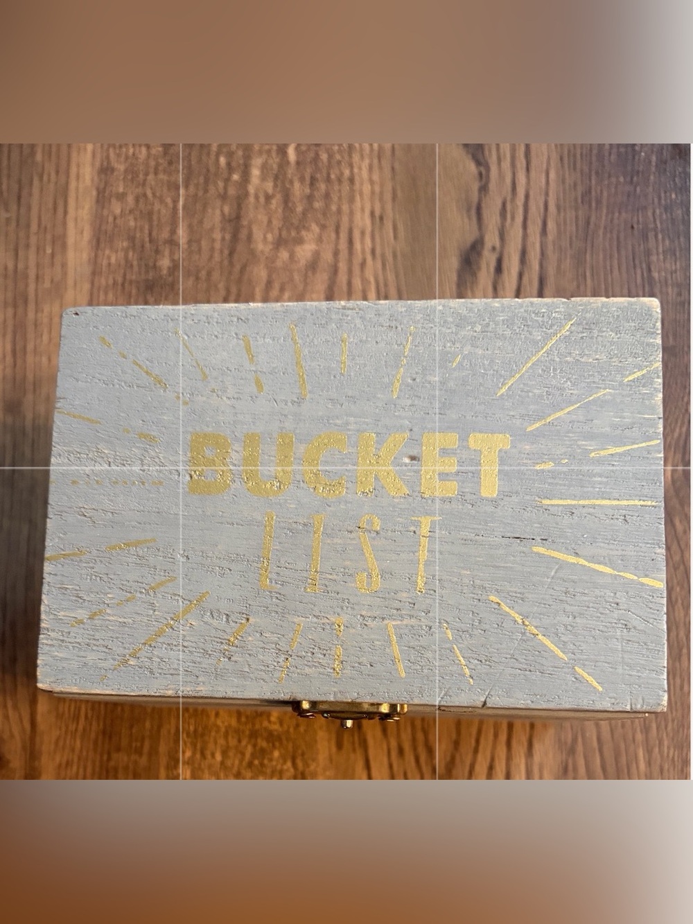 Eccolo World Traveler Wooden "Bucket List" Memory & Keepsake Box/weathered grey